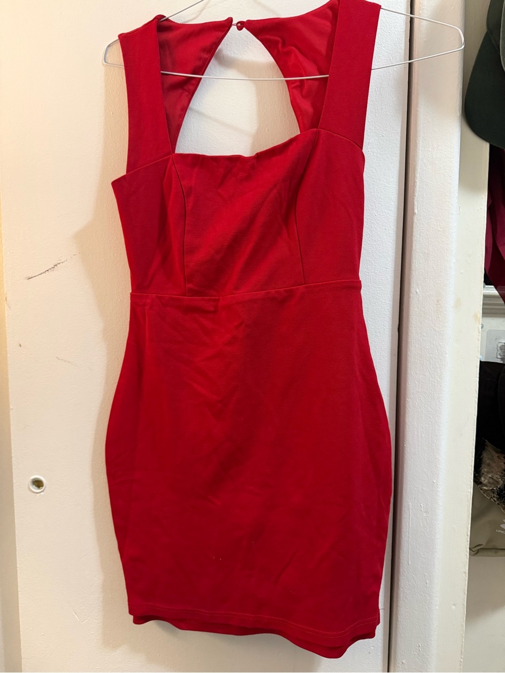 Lulu's Red Sleeveless Square-Neck Bodycon Mini Dress